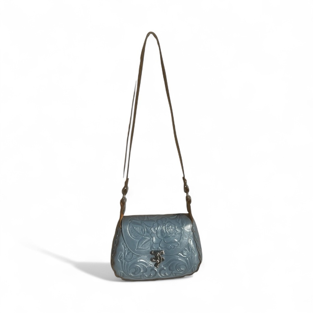 Patricia Nash Blue Embossed Crossbody Bag